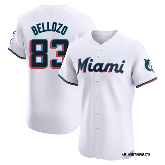 Men's Miami Marlins Valente Bellozo White Home Jersey - Elite
