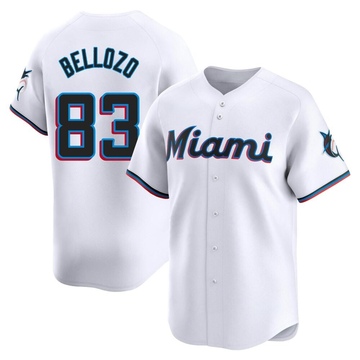 Men's Miami Marlins Valente Bellozo White Home Jersey - Limited