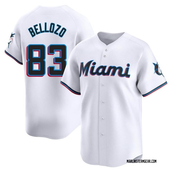 Men's Miami Marlins Valente Bellozo White Home Jersey - Limited