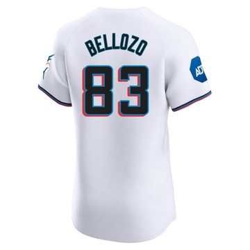 Men's Miami Marlins Valente Bellozo White Home Patch Jersey - Elite