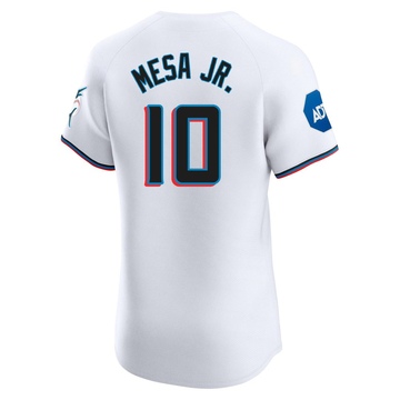 Men's Miami Marlins Victor Mesa Jr. White Home Patch Jersey - Elite