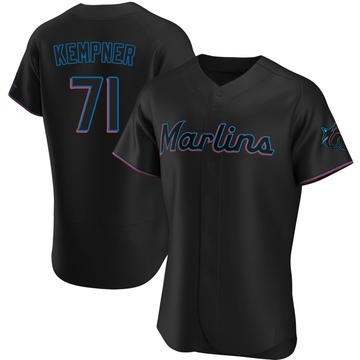 Men's Miami Marlins William Kempner Black Alternate Jersey - Authentic