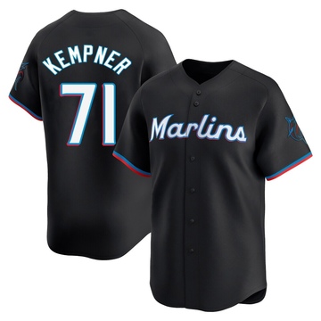 Men's Miami Marlins William Kempner Black Alternate Jersey - Limited