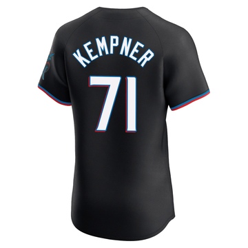 Men's Miami Marlins William Kempner Black Alternate Vapor Premier Jersey - Elite