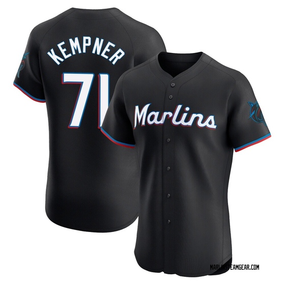 Men's Miami Marlins William Kempner Black Alternate Vapor Premier Jersey - Elite