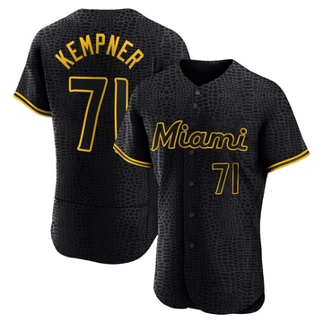 Men's Miami Marlins William Kempner Black Snake Skin City Jersey - Authentic