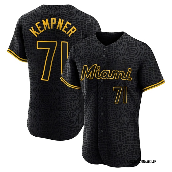 Men's Miami Marlins William Kempner Black Snake Skin City Jersey - Authentic
