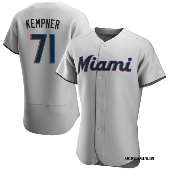 Men's Miami Marlins William Kempner Gray Road Jersey - Authentic