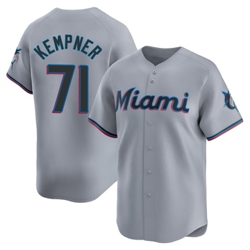 Men's Miami Marlins William Kempner Gray Road Jersey - Limited