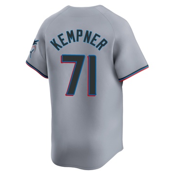 Men's Miami Marlins William Kempner Gray Road Jersey - Limited