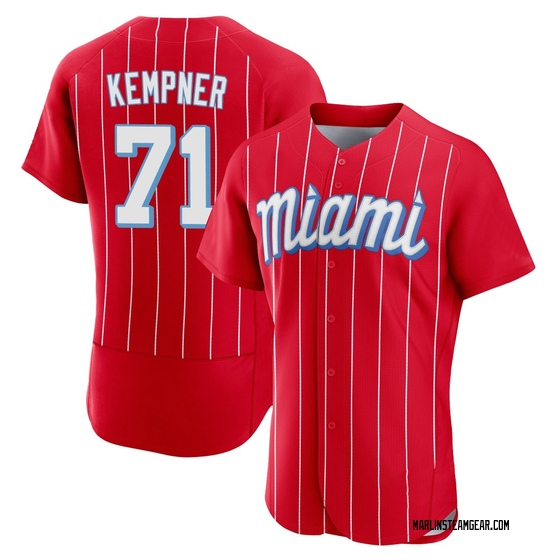 Men's Miami Marlins William Kempner Red 2021 City Connect Jersey - Authentic