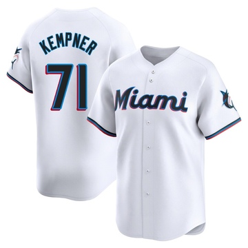 Men's Miami Marlins William Kempner White Home Jersey - Limited
