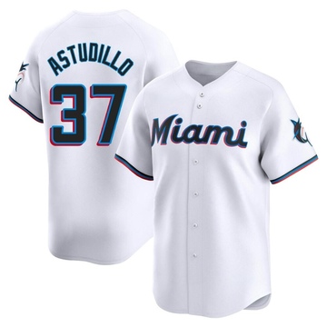 Men's Miami Marlins Willians Astudillo White Home Jersey - Limited