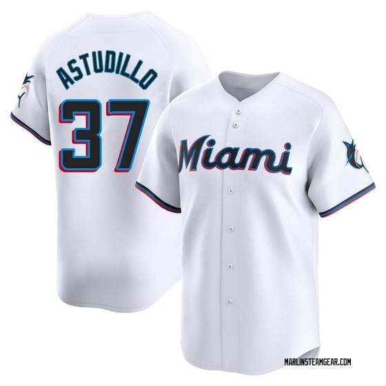 Men's Miami Marlins Willians Astudillo White Home Jersey - Limited