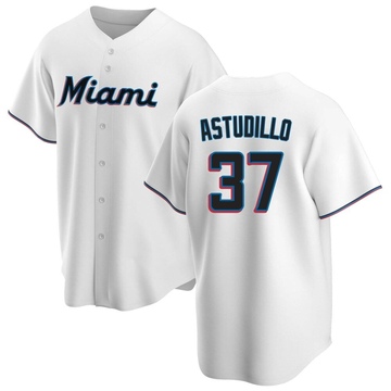 Men's Miami Marlins Willians Astudillo White Home Jersey - Replica