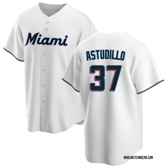Men's Miami Marlins Willians Astudillo White Home Jersey - Replica