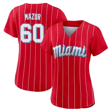 Women's Miami Marlins Adam Mazur Red 2021 City Connect Jersey - Authentic