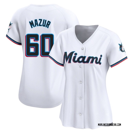 Women's Miami Marlins Adam Mazur White Home Jersey - Limited