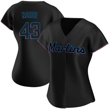 Women's Miami Marlins Andrew Nardi Black Alternate Jersey - Authentic