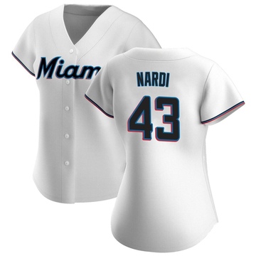 Women's Miami Marlins Andrew Nardi White Home Jersey - Replica