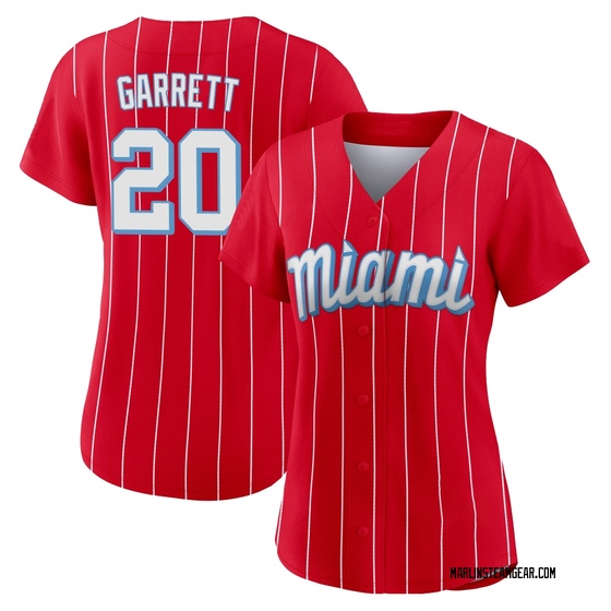 Women's Miami Marlins Braxton Garrett Red 2021 City Connect Jersey - Replica