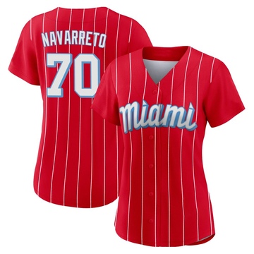 Women's Miami Marlins Brian Navarreto Red 2021 City Connect Jersey - Replica