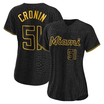 Women's Miami Marlins Declan Cronin Black Snake Skin City Jersey - Replica