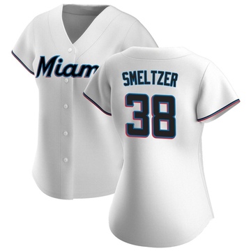 Women's Miami Marlins Devin Smeltzer White Home Jersey - Replica