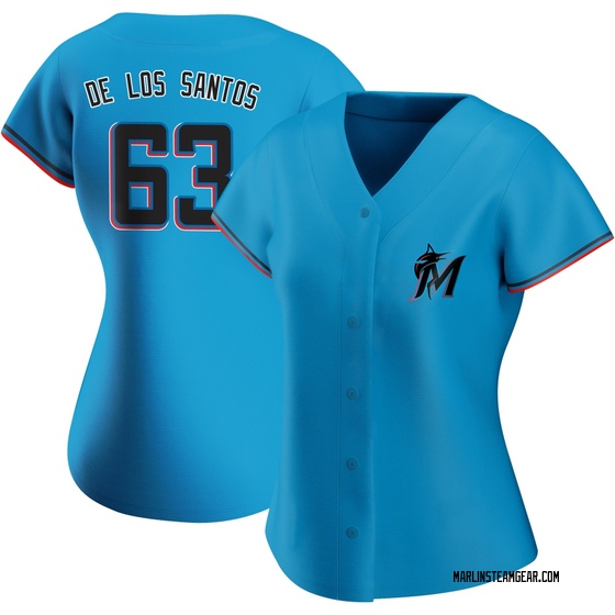 Women's Miami Marlins Deyvison De Los Santos Blue Alternate Jersey - Authentic
