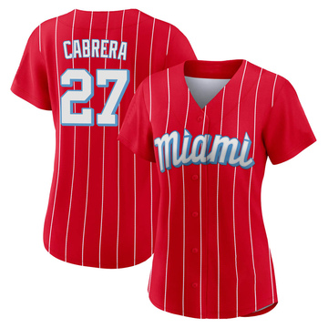 Women's Miami Marlins Edward Cabrera Red 2021 City Connect Jersey - Authentic