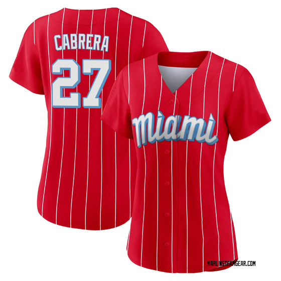 Women's Miami Marlins Edward Cabrera Red 2021 City Connect Jersey - Authentic