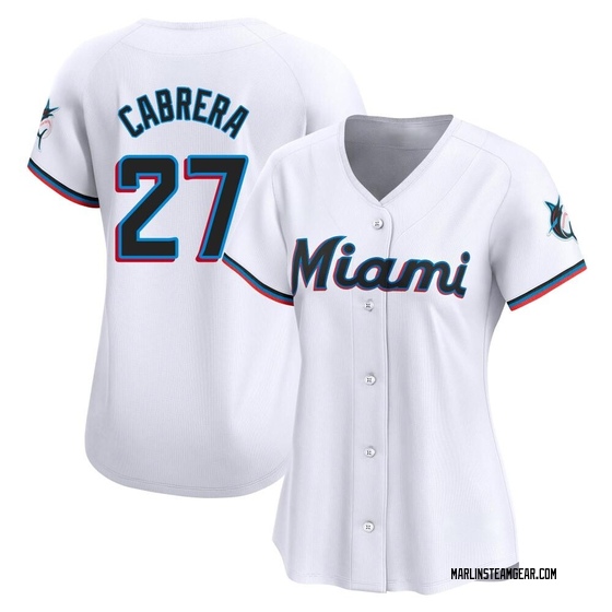Women's Miami Marlins Edward Cabrera White Home Jersey - Limited