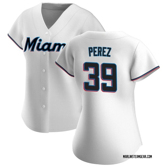 Women's Miami Marlins Eury Perez White Home Jersey - Replica