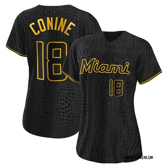 Women's Miami Marlins Griffin Conine Black Snake Skin City Jersey - Replica