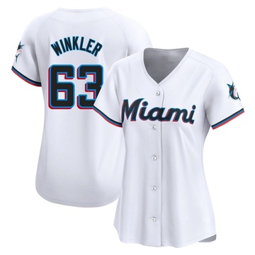 Women's Miami Marlins Jack Winkler White Home Jersey - Limited