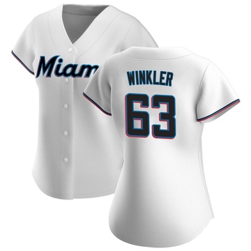 Women's Miami Marlins Jack Winkler White Home Jersey - Replica