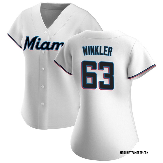 Women's Miami Marlins Jack Winkler White Home Jersey - Replica