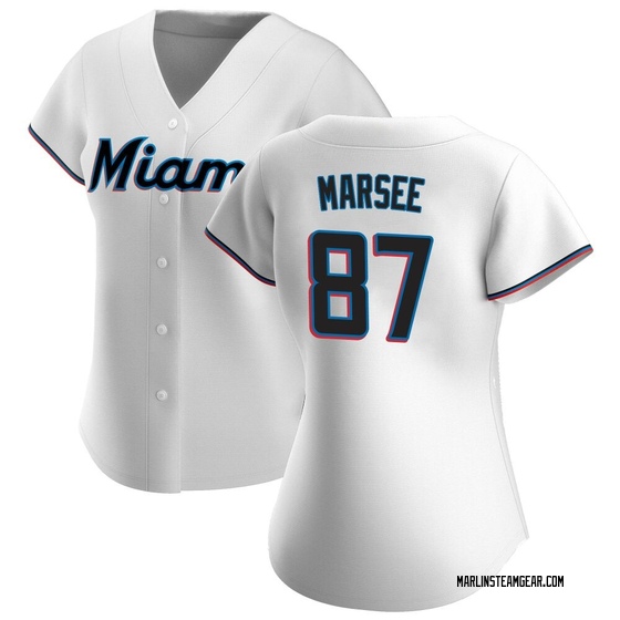 Women's Miami Marlins Jakob Marsee White Home Jersey - Authentic