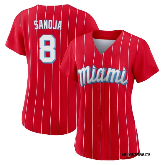Women's Miami Marlins Javier Sanoja Red 2021 City Connect Jersey - Authentic