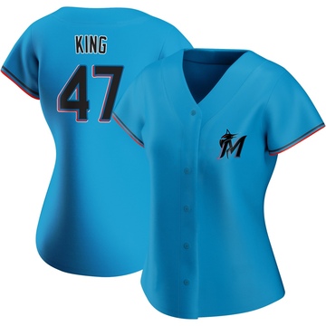 Women's Miami Marlins John King Blue Alternate Jersey - Authentic