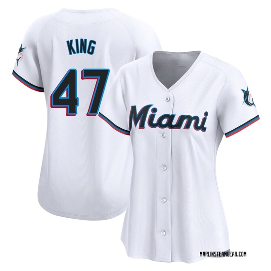 Women's Miami Marlins John King White Home Jersey - Limited