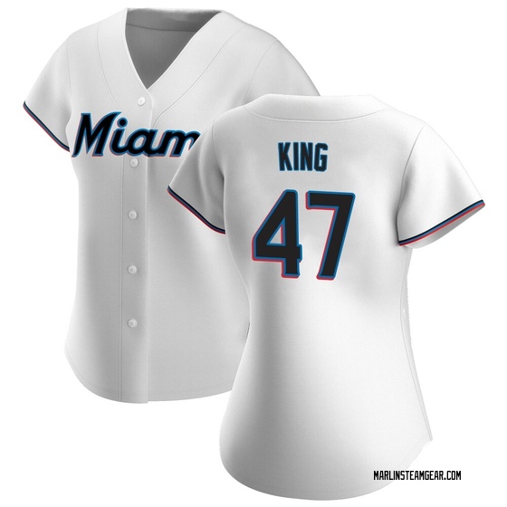 Women's Miami Marlins John King White Home Jersey - Replica