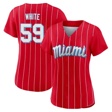 Women's Miami Marlins Joshua White Red 2021 City Connect Jersey - Authentic