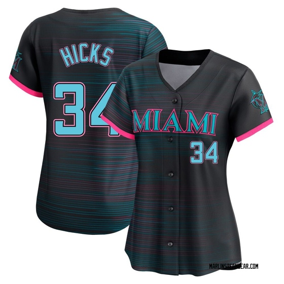 Women's Miami Marlins Liam Hicks Black 2025 City Connect Jersey - Limited