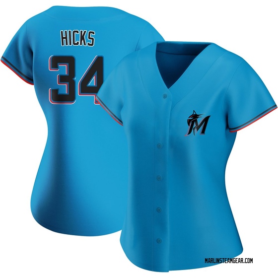 Women's Miami Marlins Liam Hicks Blue Alternate Jersey - Authentic