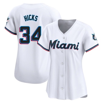 Women's Miami Marlins Liam Hicks White Home Jersey - Limited
