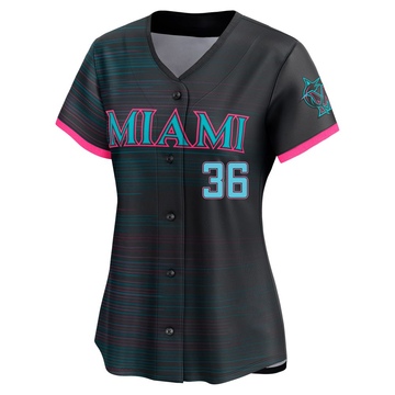 Women's Miami Marlins Matt Mervis Black 2025 City Connect Jersey - Limited