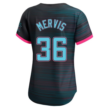 Women's Miami Marlins Matt Mervis Black 2025 City Connect Jersey - Limited