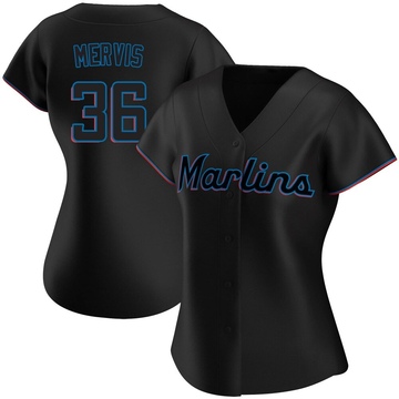 Women's Miami Marlins Matt Mervis Black Alternate Jersey - Authentic