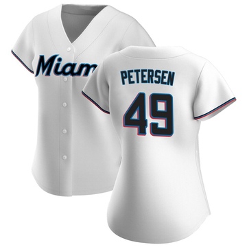 Women's Miami Marlins Michael Petersen White Home Jersey - Authentic